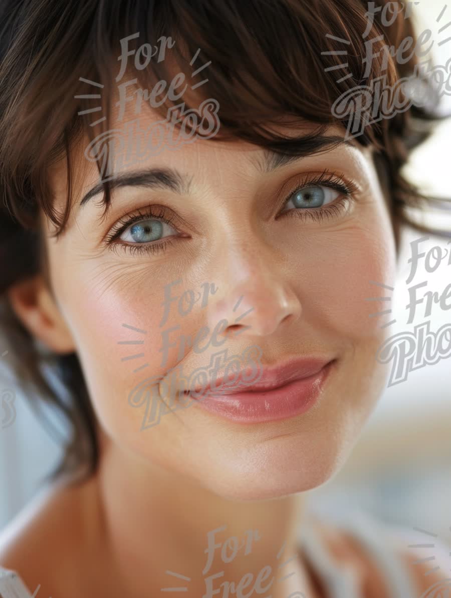 Natural Beauty Portrait of a Smiling Woman with Radiant Skin