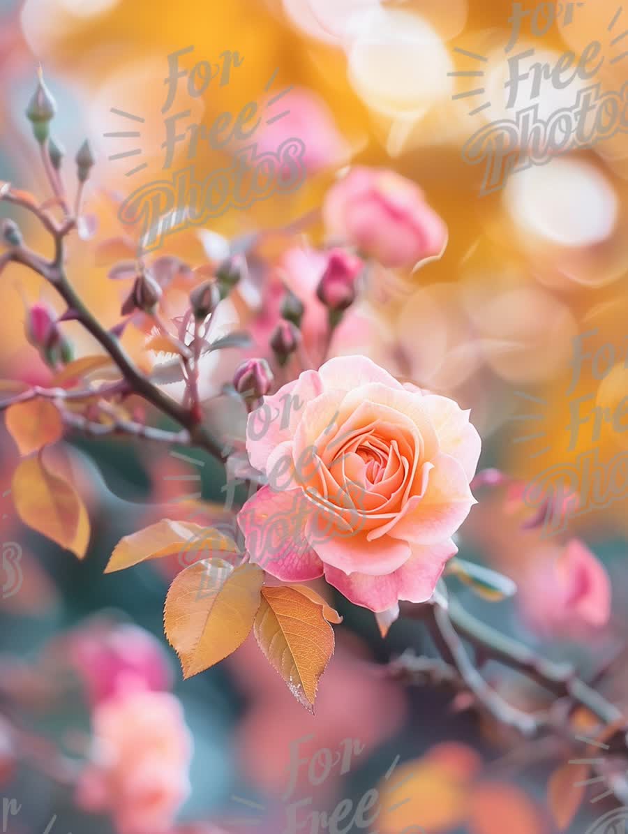 Soft Pink Rose Blossom with Bokeh Background - Romantic Floral Beauty