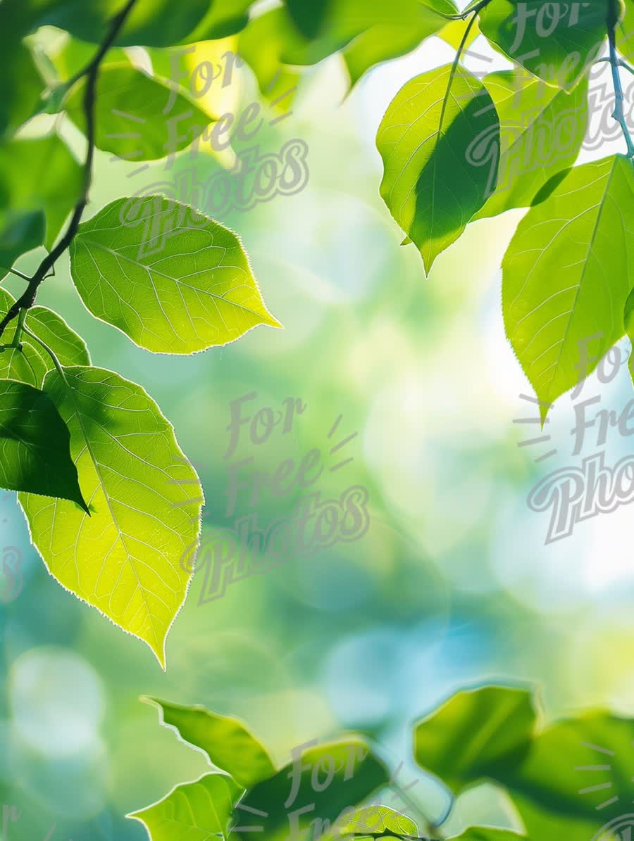 Fresh Green Leaves with Soft Bokeh Background for Nature and Wellness Themes