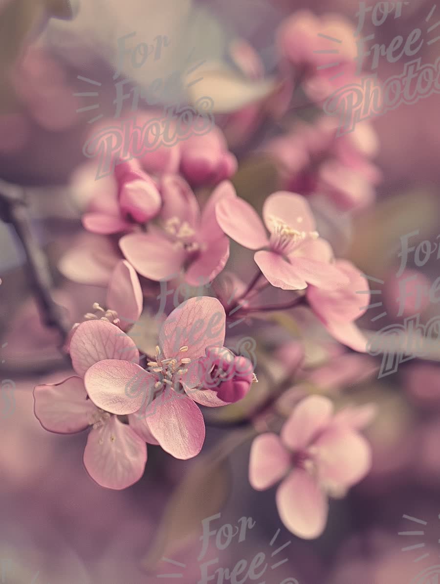 Delicate Pink Blossoms: Spring Floral Background for Nature and Wellness Themes