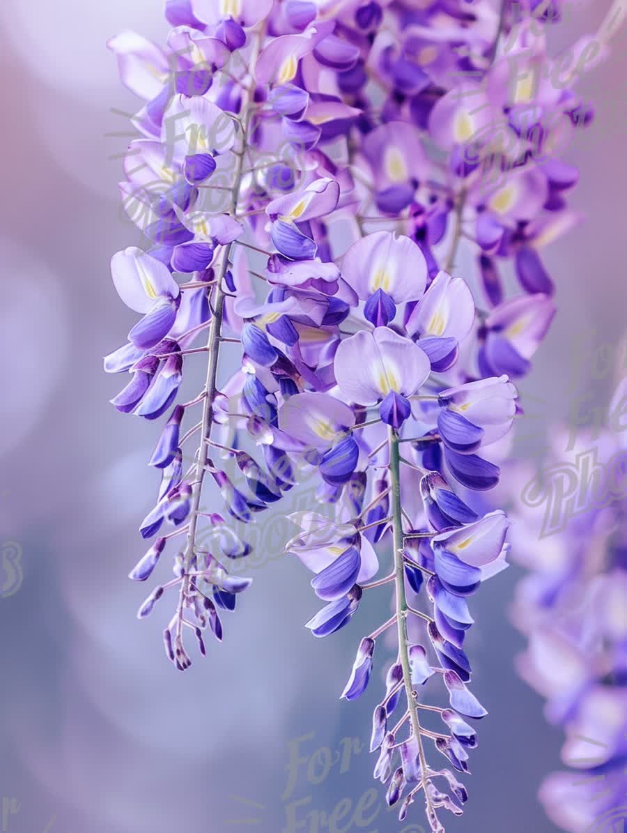 Beautiful Wisteria Blooms: Vibrant Purple Floral Background for Spring and Nature Themes