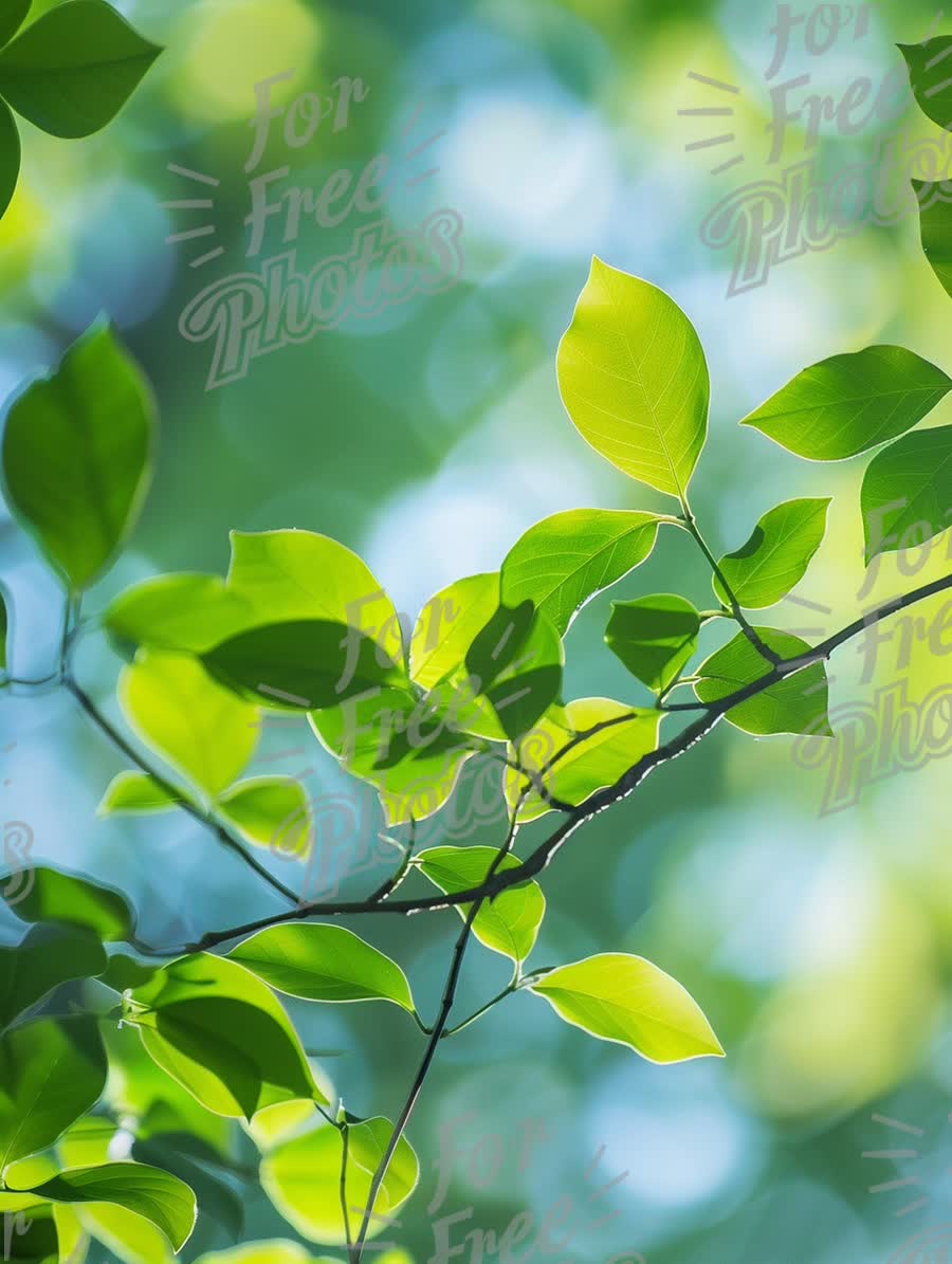 Vibrant Green Leaves with Soft Bokeh Background - Nature and Freshness