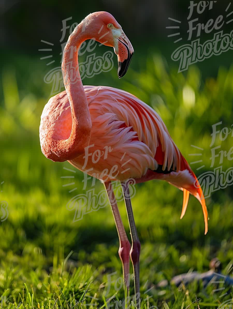 Elegant Pink Flamingo in Natural Habitat - Vibrant Wildlife Photography