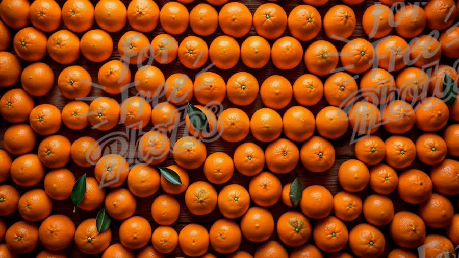 Vibrant Fresh Oranges with Green Leaves - Healthy Food Background