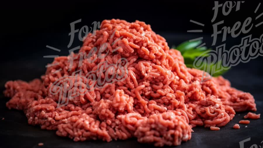 Fresh Ground Beef with Herbs on Dark Background - Ideal for Cooking and Recipe Imagery