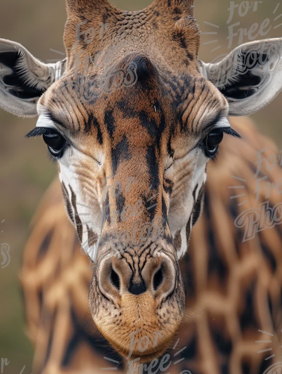 Close-Up of a Majestic Giraffe: Wildlife Portrait with Stunning Detail