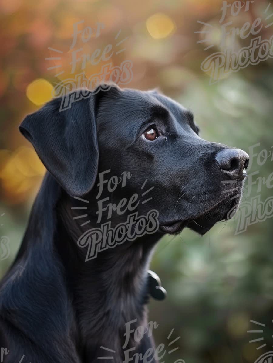 Majestic Black Labrador Portrait with Bokeh Background