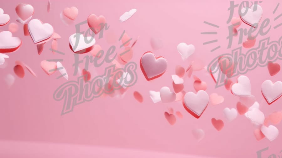 Colorful Heart Confetti on Pink Background for Valentine's Day and Romantic Themes