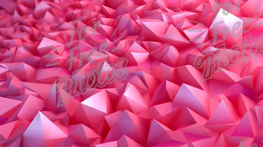 Abstract Pink Geometric Background - Modern 3D Polygonal Design