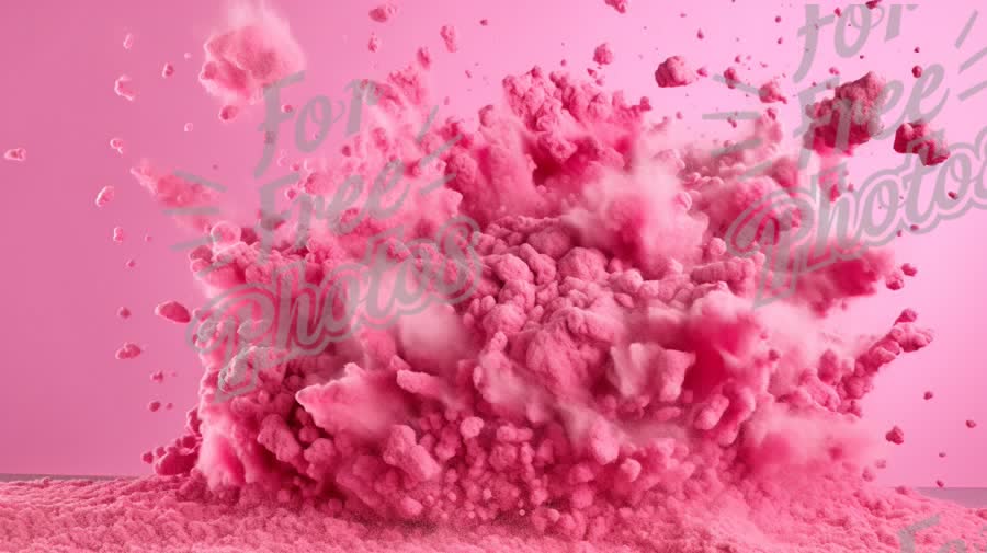 Vibrant Pink Powder Explosion on Soft Background - Creative Abstract Art