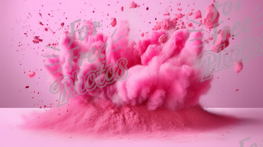 Vibrant Pink Powder Explosion: Creative Background for Fashion and Beauty