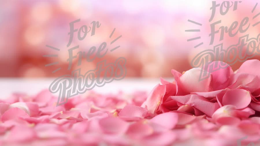 Soft Pink Rose Petals on Blurred Background for Romantic Themes