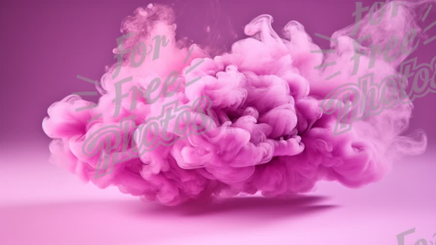 Vibrant Pink Smoke Cloud on Soft Purple Background - Abstract Art and Design