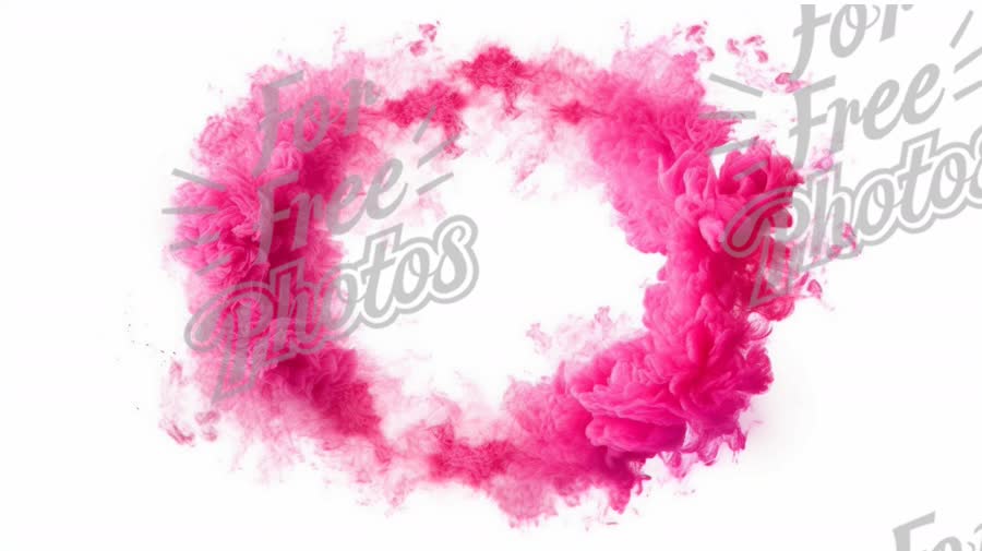 Vibrant Pink Smoke Swirl on White Background for Creative Designs