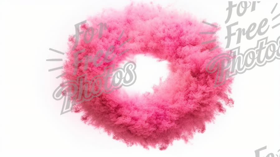 Vibrant Pink Smoke Ring on White Background - Abstract Art and Creative Design