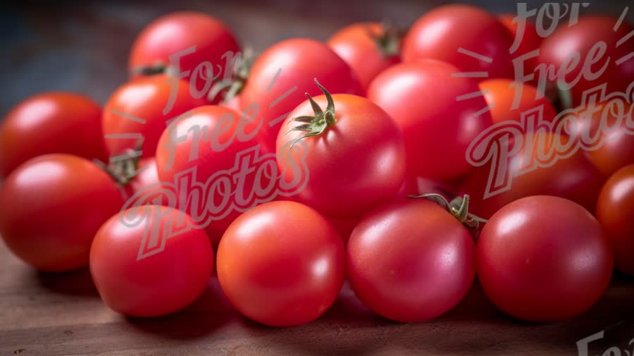 Fresh Organic Cherry Tomatoes on Wooden Surface - Healthy Eating and Culinary Ingredients