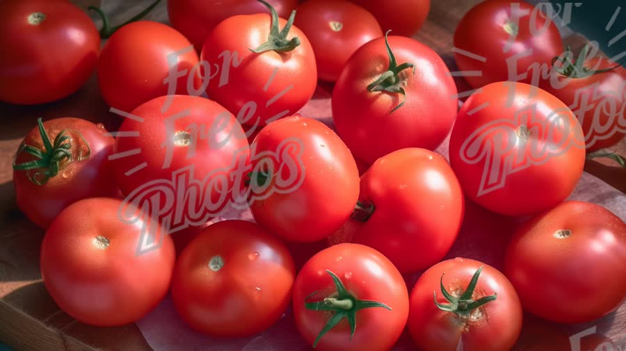 Fresh Organic Tomatoes on Wooden Surface - Healthy Eating and Farm-to-Table Concept