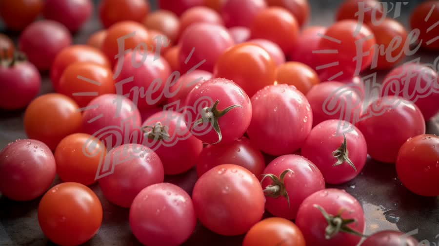 Fresh Cherry Tomatoes with Water Droplets - Vibrant Organic Produce for Healthy Eating