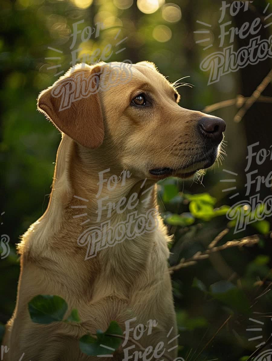 Golden Labrador Portrait in Nature: Captivating Canine Beauty