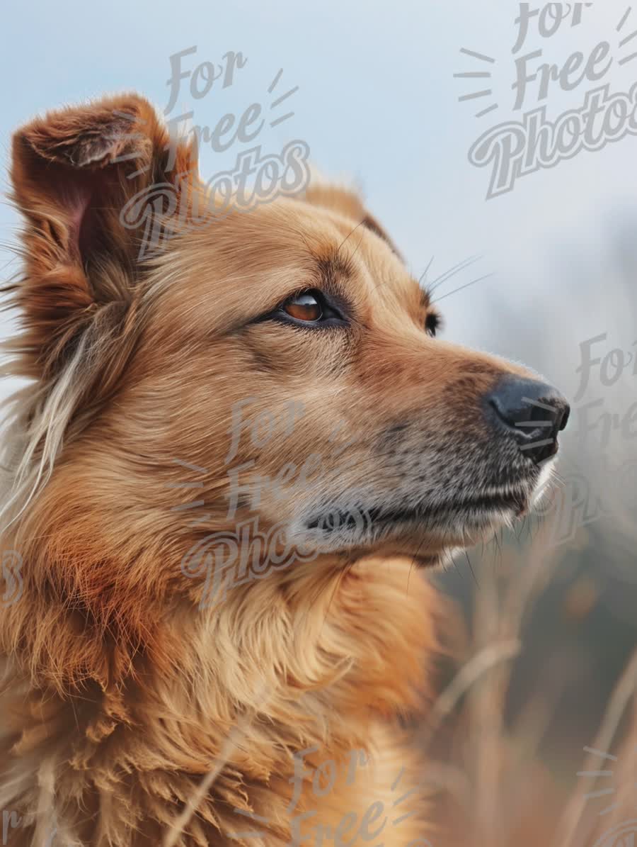 Majestic Golden Dog Portrait in Nature