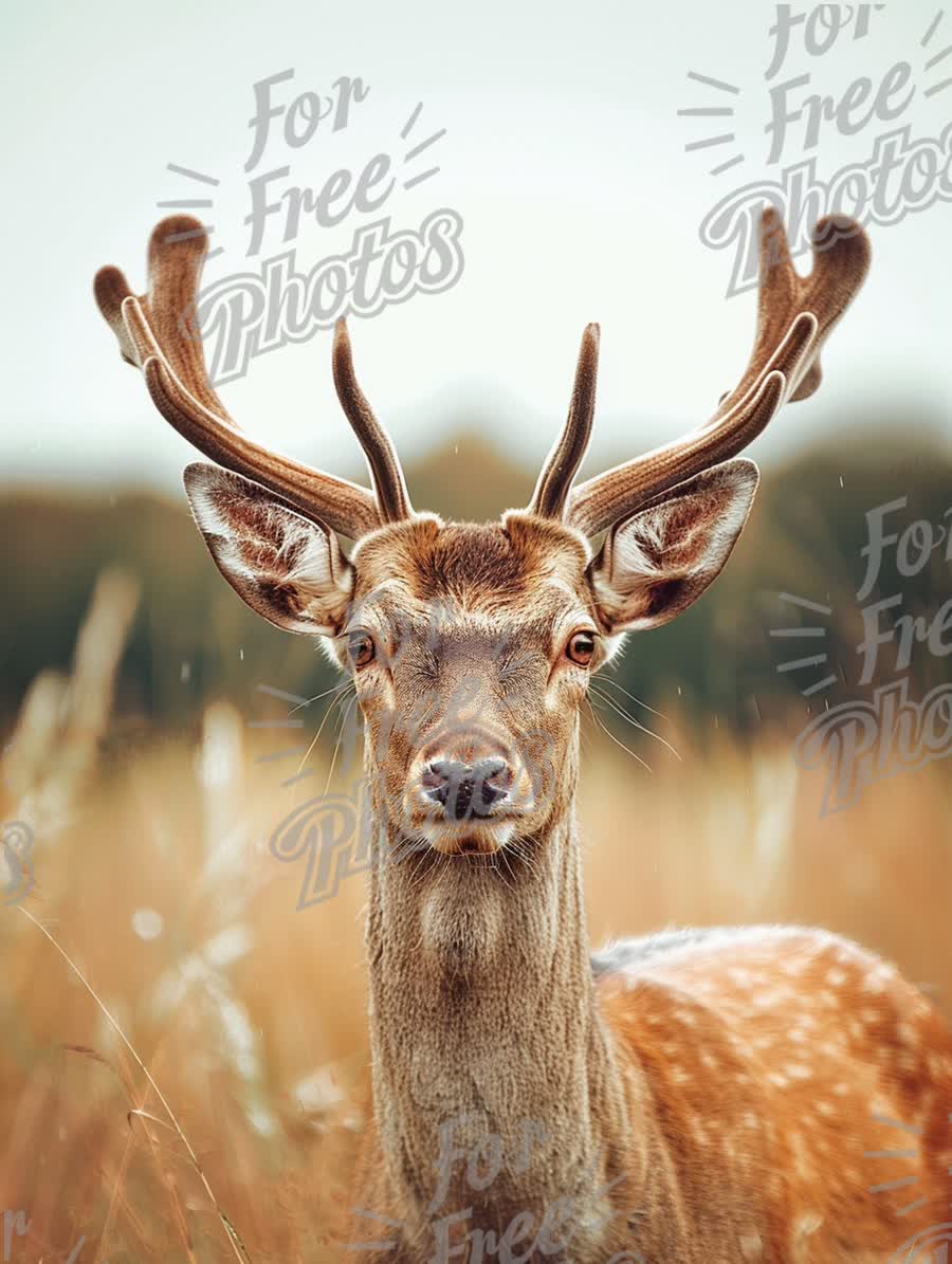 Majestic Deer Portrait in Natural Habitat - Wildlife Photography