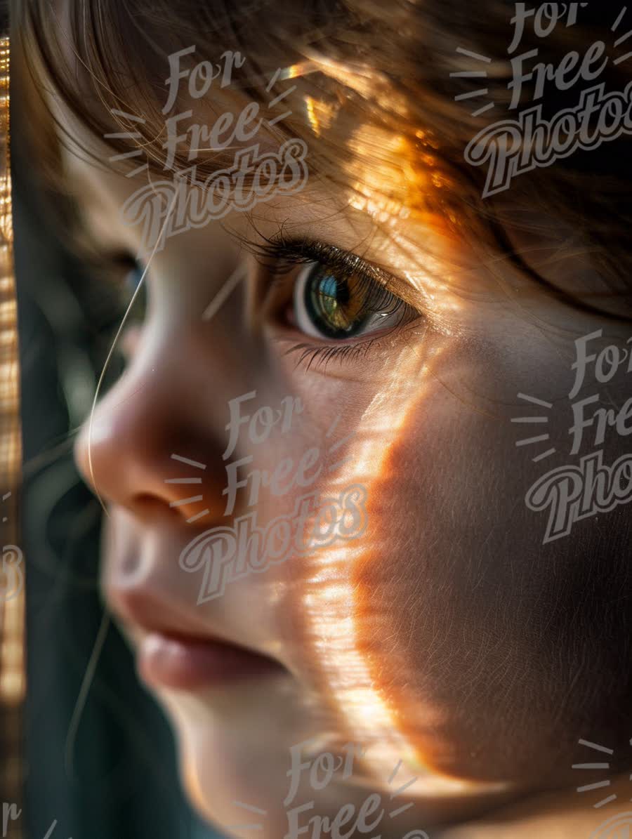 Captivating Child Portrait with Natural Light and Shadow Play