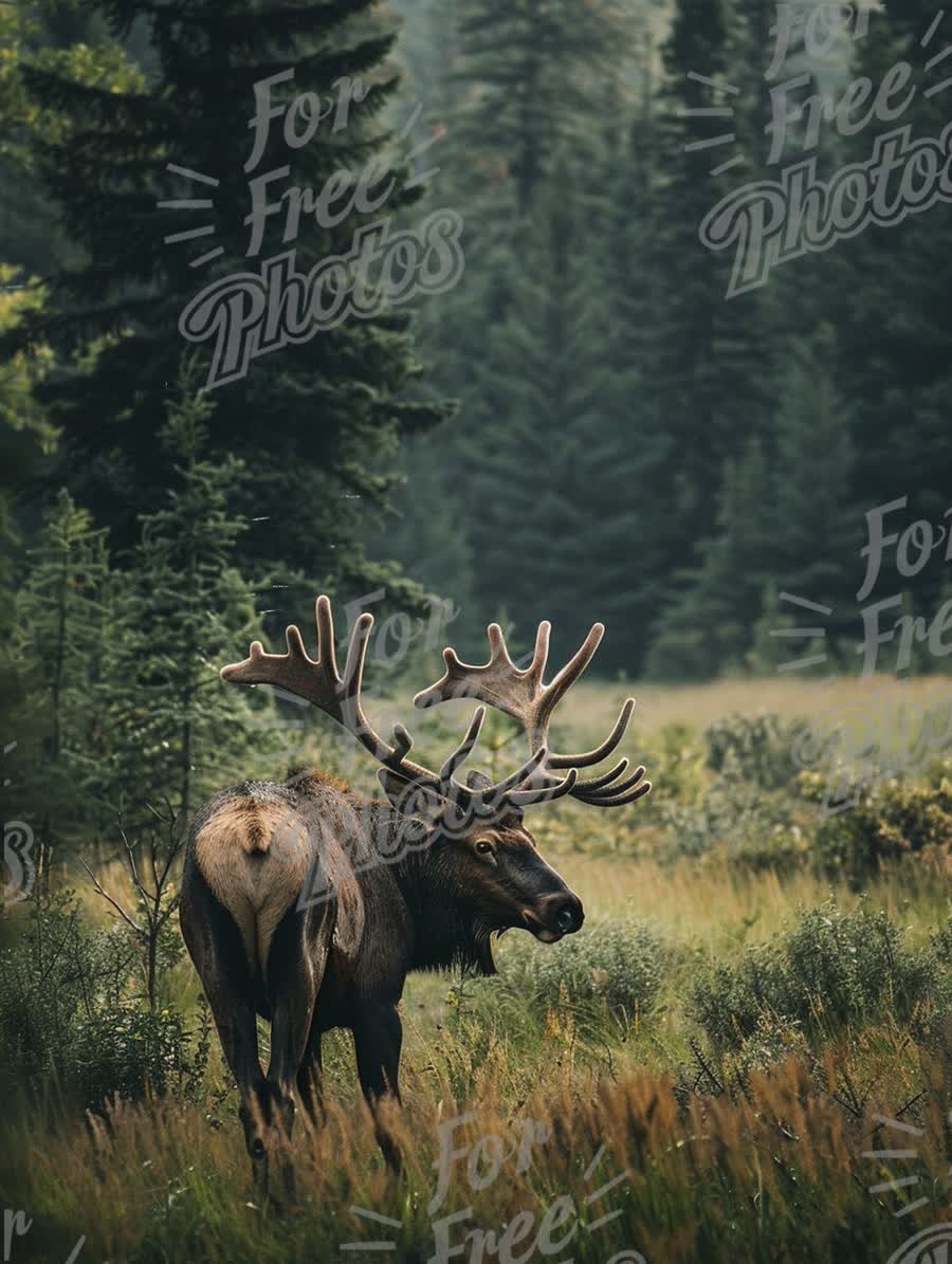 Majestic Moose in Serene Forest Landscape