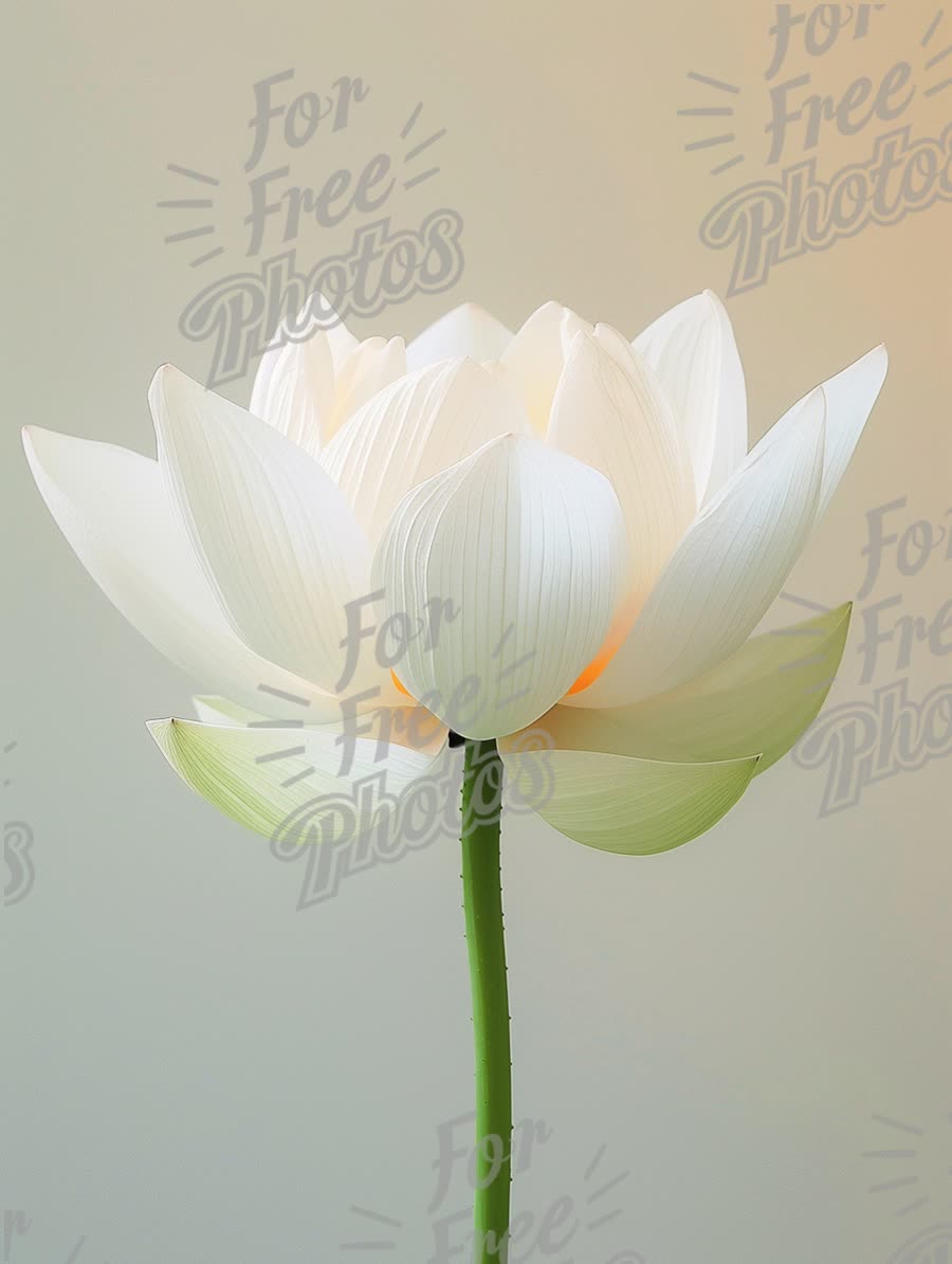 Elegant White Lotus Flower on Soft Background - Serenity and Beauty in Nature