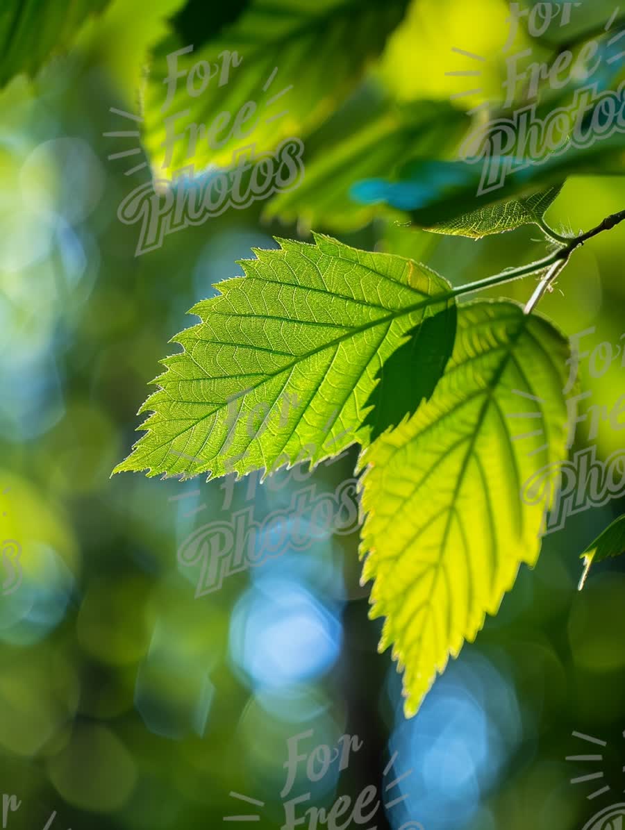 Vibrant Green Leaves with Soft Bokeh Background - Nature Close-Up