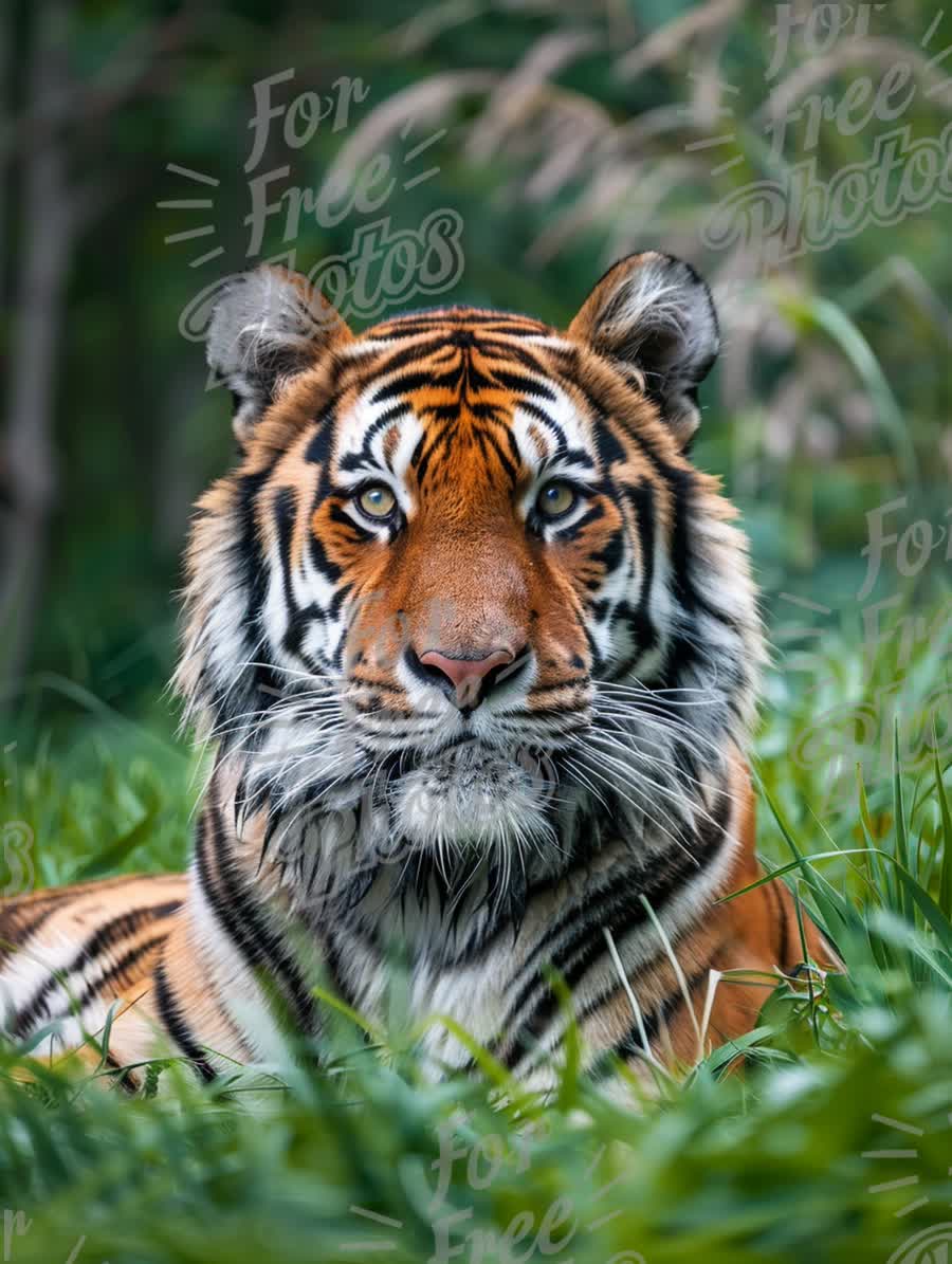 Majestic Bengal Tiger in Lush Green Habitat