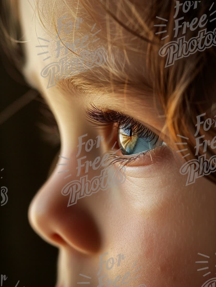 Close-Up of Child's Eye with Reflective Detail and Soft Focus