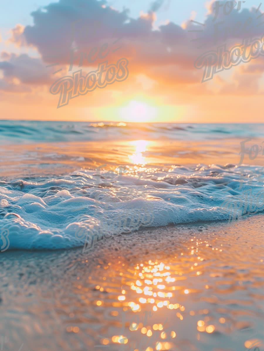 Serene Sunset Over Tranquil Ocean Waves