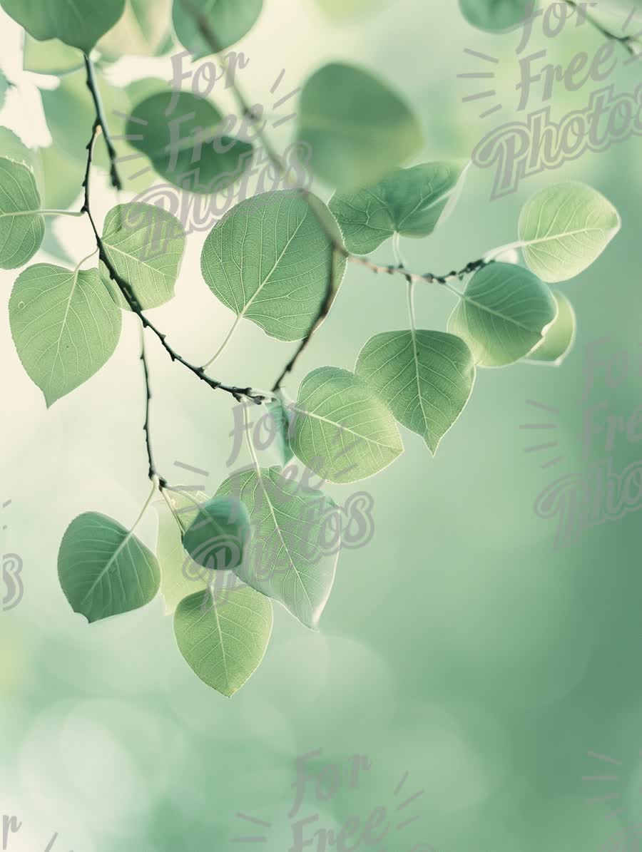 Fresh Green Leaves with Soft Bokeh Background for Nature and Wellness Themes