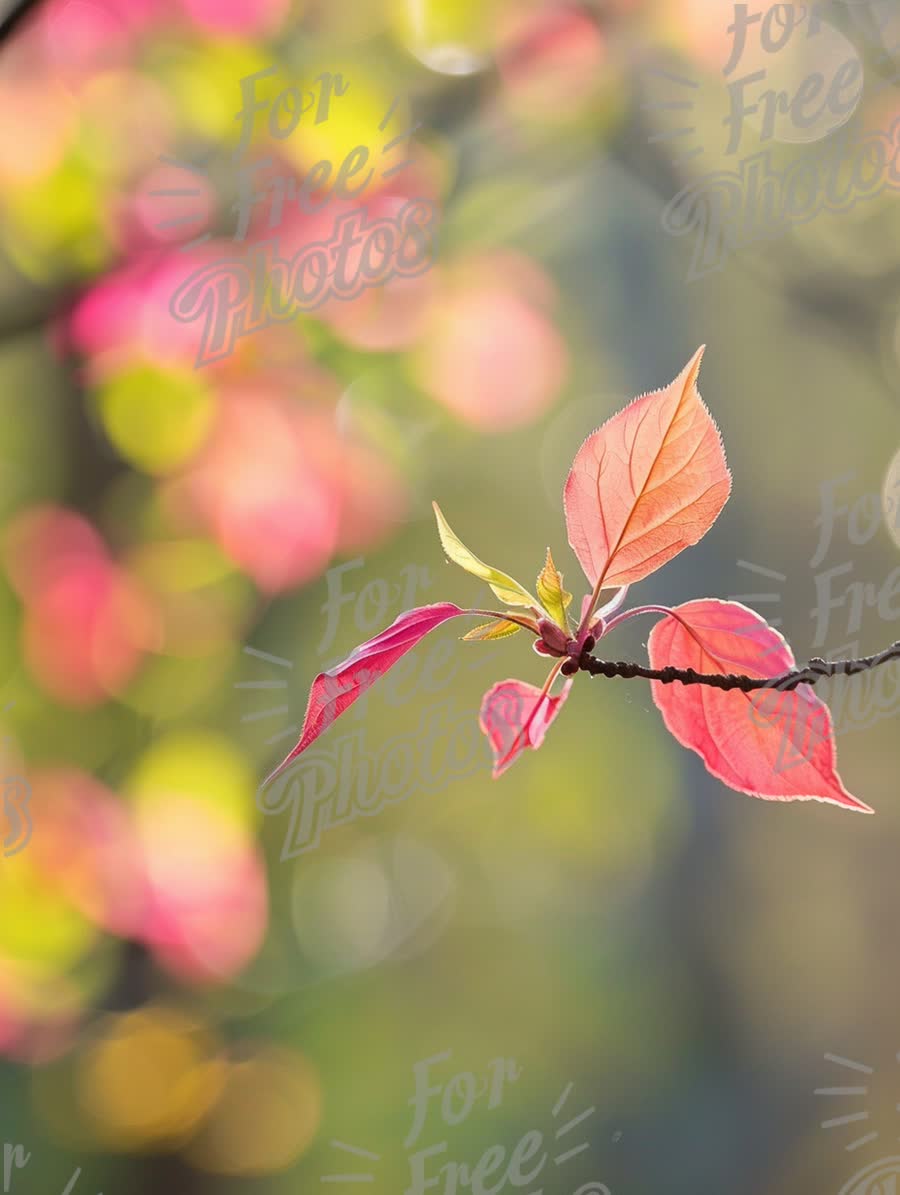 Vibrant Spring Leaves with Soft Bokeh Background - Nature's Beauty