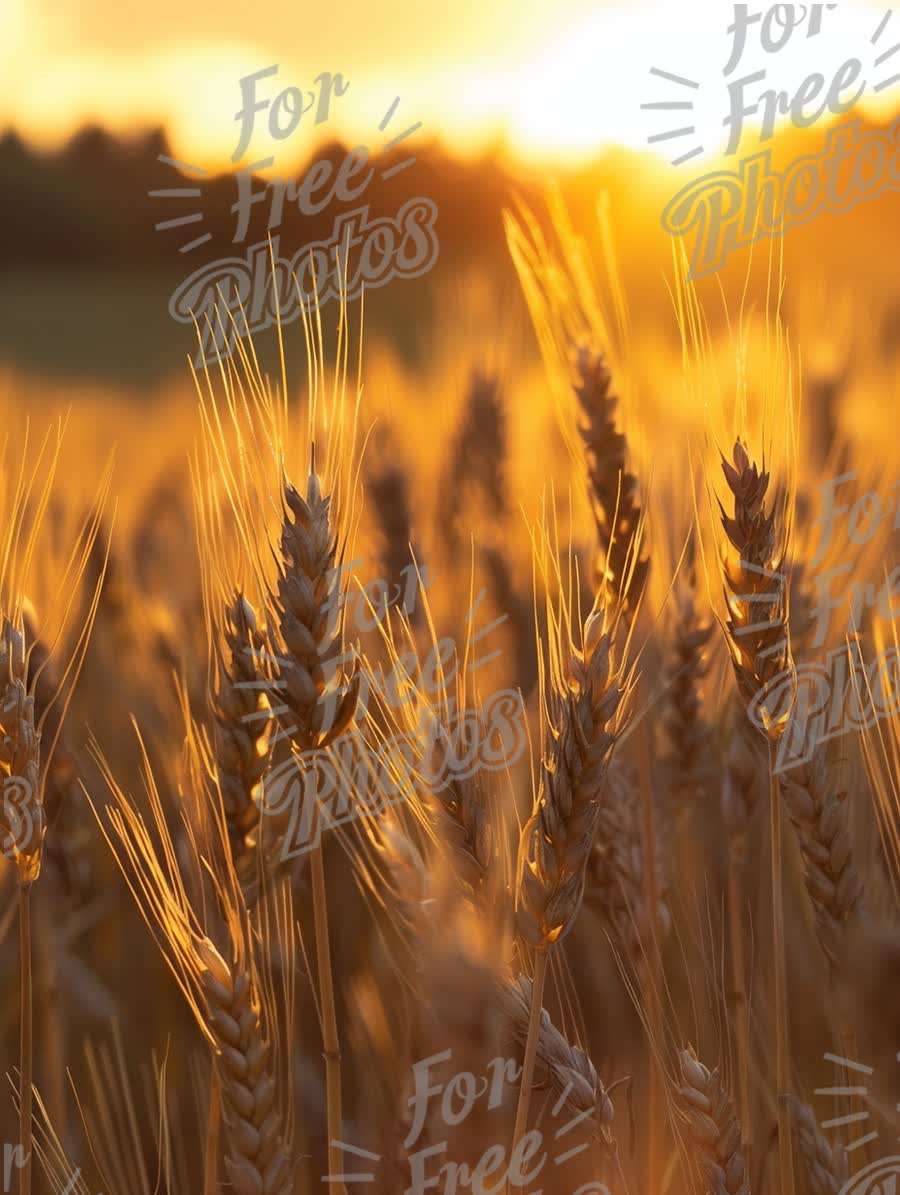 Golden Wheat Field at Sunset: Nature's Bounty and Harvest Season