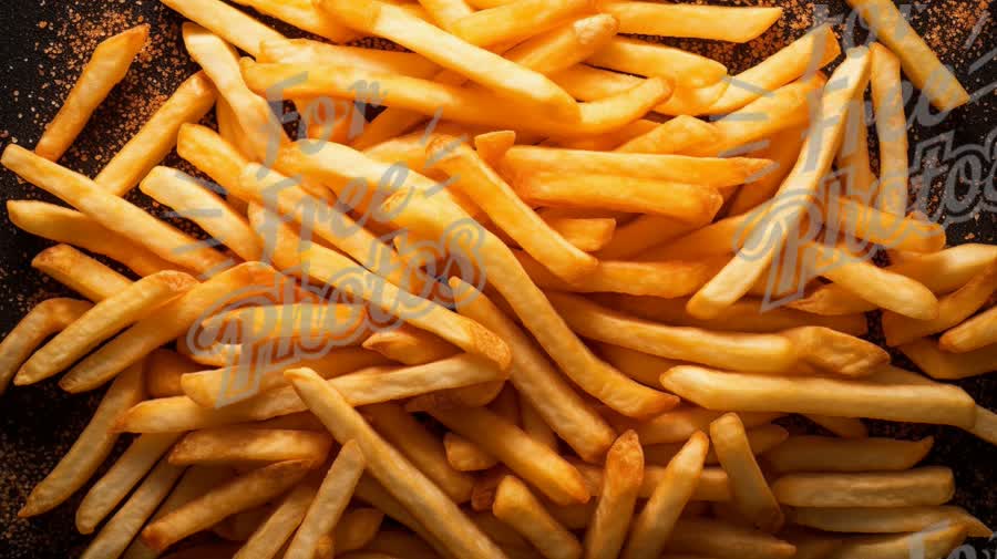 Golden Crispy French Fries Background - Fast Food Delight