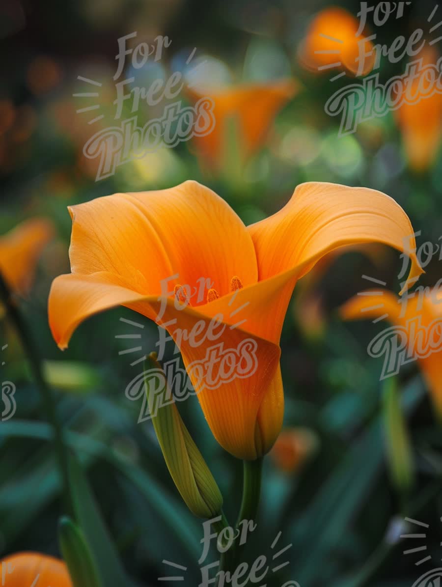 Vibrant Orange Lily Bloom in Soft Focus - Nature's Beauty and Floral Elegance