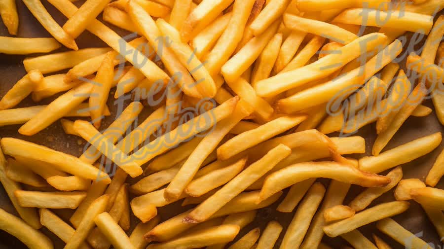 Golden Crispy French Fries Background for Food Photography and Culinary Designs