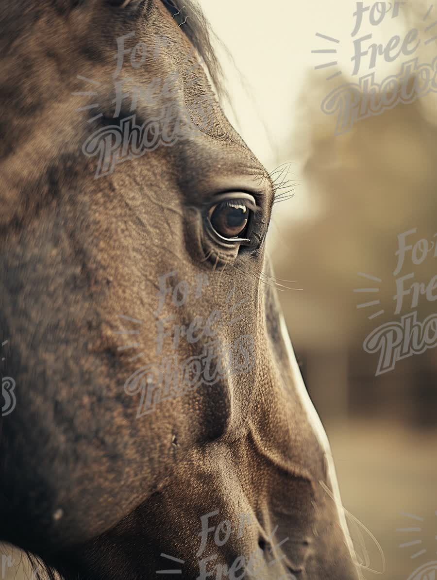 Close-Up of a Majestic Horse's Eye: Equine Beauty and Connection