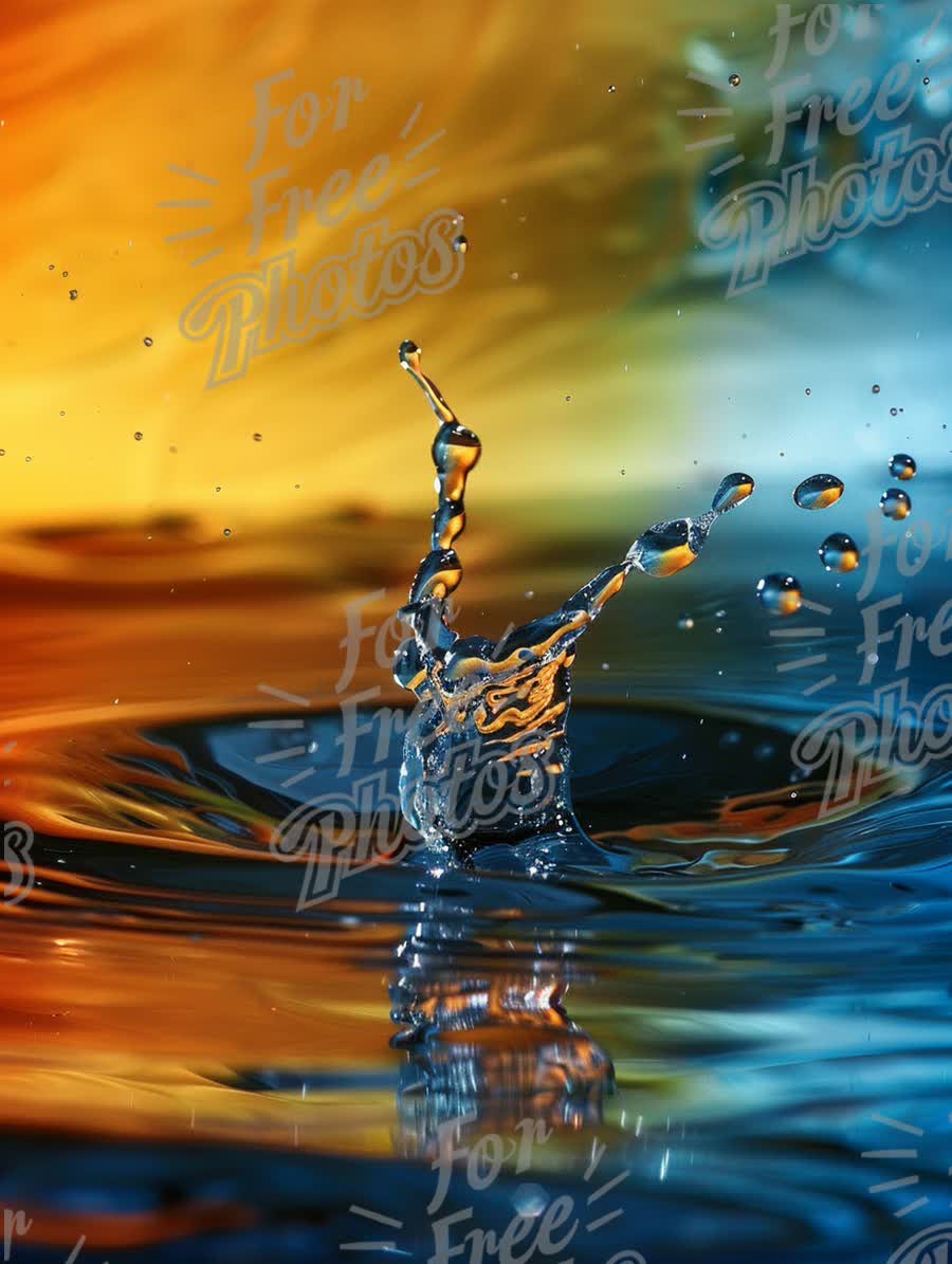 Dynamic Water Splash with Vibrant Color Background - Abstract Liquid Art