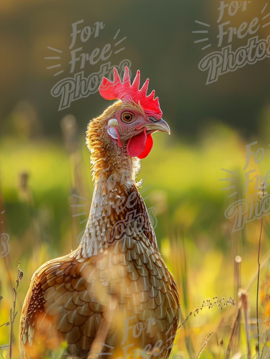 Vibrant Free-Range Chicken in Natural Habitat