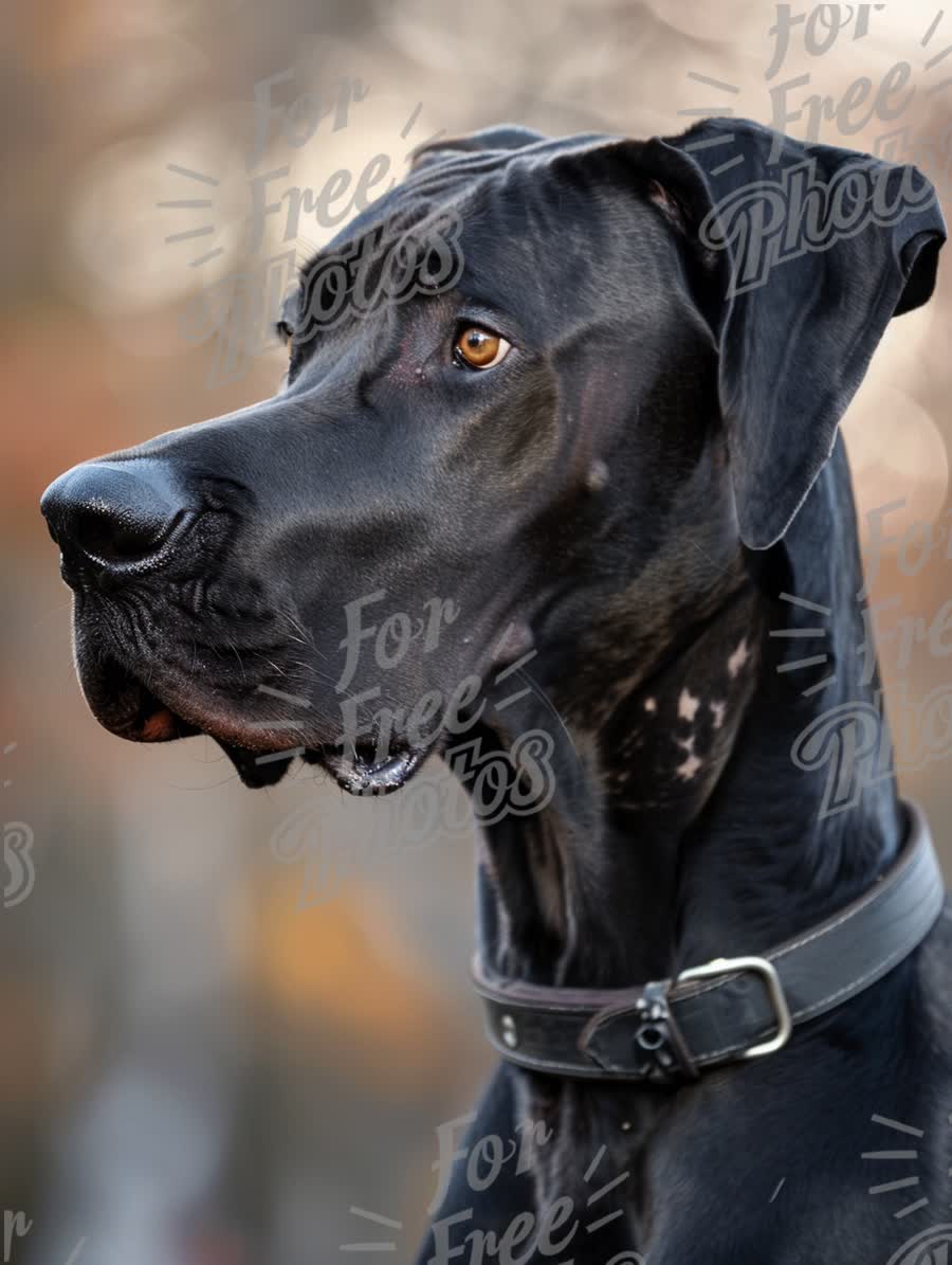 Majestic Great Dane Portrait with Soft Bokeh Background