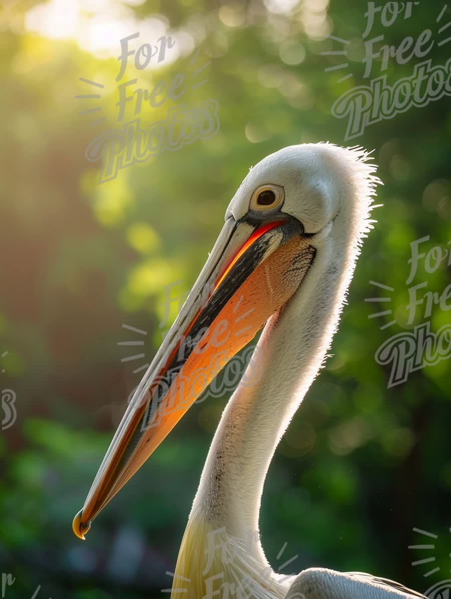 Majestic Pelican Portrait with Sunlit Background