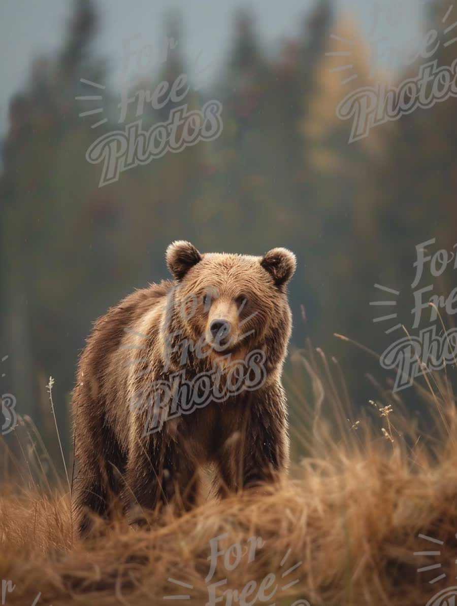 Majestic Brown Bear in Natural Habitat: Wildlife Photography