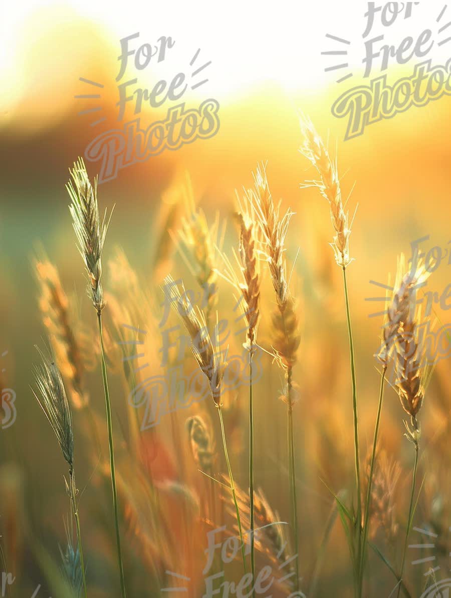 Golden Wheat Field at Sunset - Nature's Serenity and Harvest Beauty