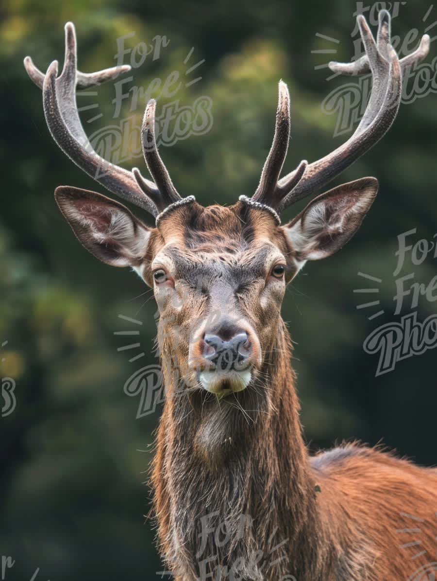 Majestic Stag Portrait in Natural Habitat - Wildlife Photography