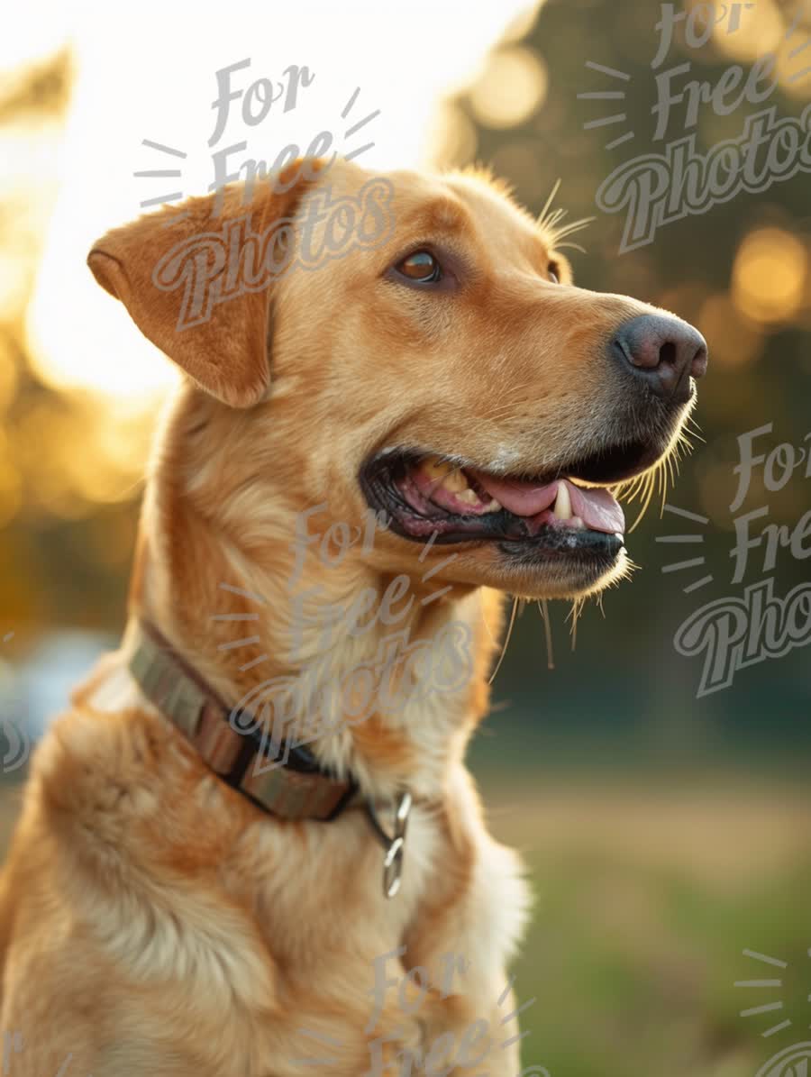 Golden Retriever Portrait in Natural Light - Happy Dog Outdoors