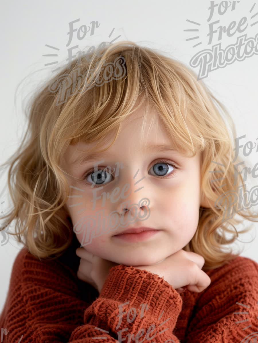 Adorable Child Portrait with Thoughtful Expression and Natural Light