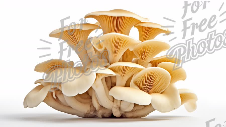 Fresh Gourmet Oyster Mushrooms on White Background