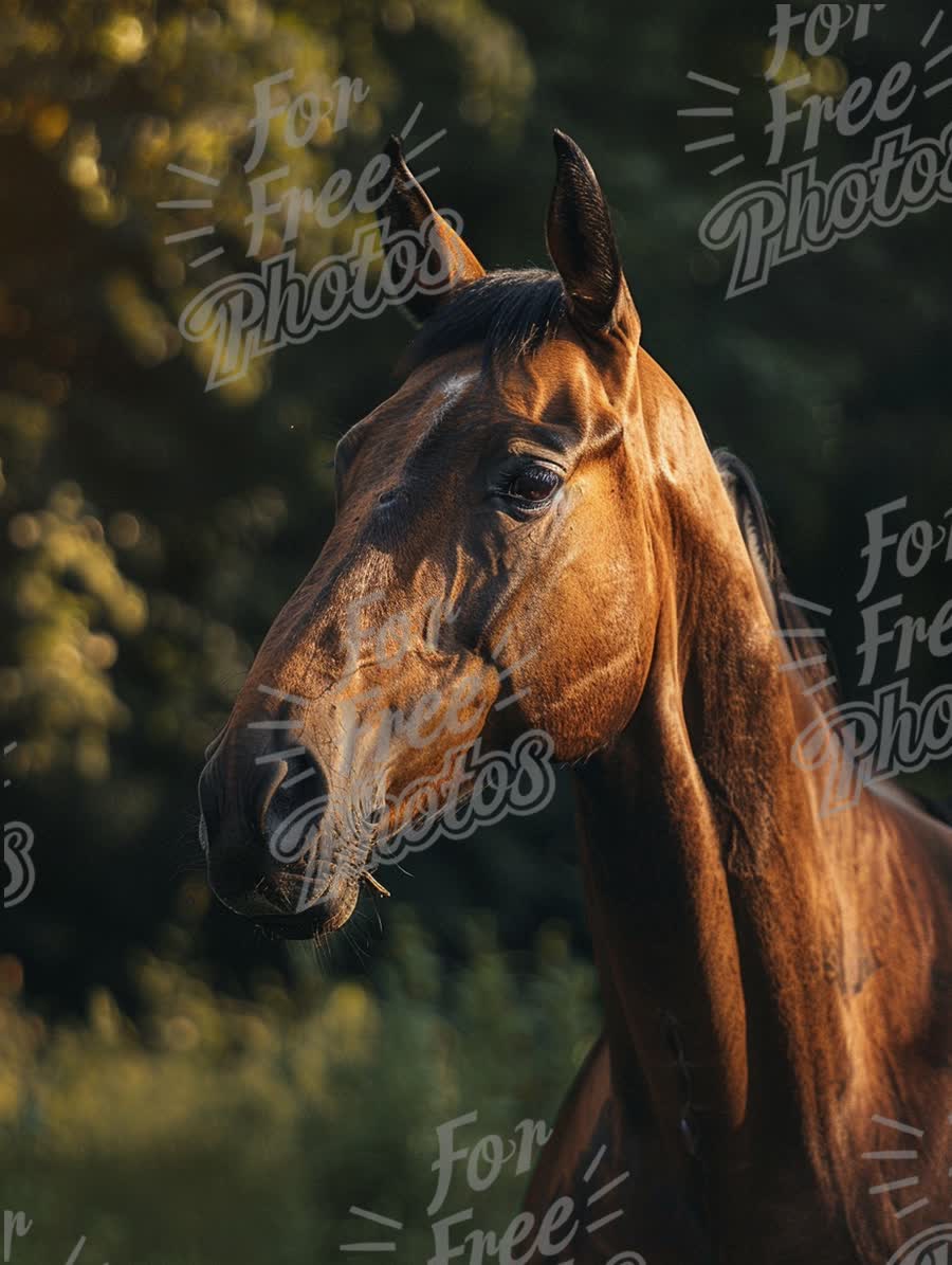 Majestic Brown Horse Portrait in Natural Light